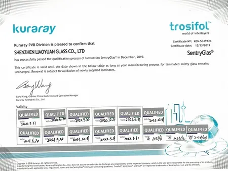 Qualification Confirmation of Kuraray's PVB Division